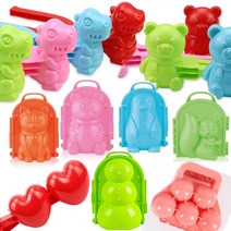 눈뭉치 집게 틀 30종류 스노우 볼 메이커 모래놀이 눈오리 눈사람 만들기 제조기 캠핑 펭귄 다람쥐, 미니오리눈뭉치(20cm)-색상랜덤