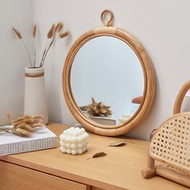 원형 라탄 레트로 거울, 단품