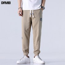 DFMEI 가을 겨울 코디 캐주얼 후드 배기팬츠 일자 9부 트레이닝 조거팬츠