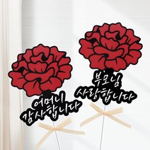 아임다움 카네이션 토퍼 어버이날 스승의날 감사 선물 미니픽 파티픽, 할아버지+사랑합니다