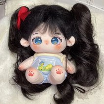 코튼 인형 가을 20cm 속성 봉제 휴머노이드 세트 동급생 소녀 선물, 4 가을 누드 아기 + 헤어 스타일 + 더블 포니 테일, 20CM(스켈레톤 포함