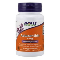 미국 Now Food 아스타잔틴 Astaxanthin 4mg 소프트젤 60정, 1개, 기본