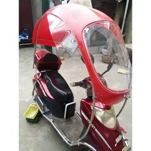 오토바이지붕 스쿠터캐노피 오토바이바람막이 전동차덮개 비가림막 3륜차지붕, 레드 기본