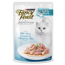 퓨리나 팬시피스트 인스퍼레이션 70g x 24개입 주식 캣 휴대용 파우치 영양 건강 사료, 참치 24개입