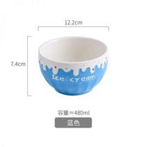 차왕무시 컵케익 상큼한 볼 그릇 스트로베리 시리얼 디저트 요거트 딸기 아이스크림, 블루 샐러드 볼