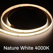 LED바 스트립 플렉시블 면발광 줄조명 10M COBLED 디밍 빛 8mm 312LEDs/m 고밀도 DC 12V 24V 테이프, Nature White 4000K, 12V_10m