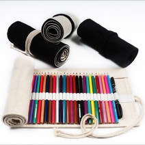 롤 색연필케이스 펜슬랩 펜파우치 천필통 72색보관가능, 화이트