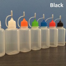 도예도구 도자기재료 도예재료Chzimade 5 개 30ml 리필 플라스틱 세라믹 도자기 도구 짤 수 있는 바늘 병, 01 black