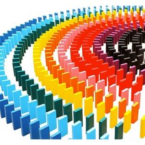 원목 도미노 게임 무지개 1000pcs 완구, 1000pcs 선물 상자