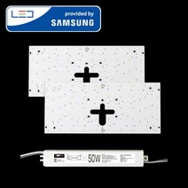LED모듈 기판 리폼 세트 사각방등(400X175mm) 50W 삼성 국산 자석 설치, 사각방등400x175mm(2장)50W, 프리미엄 / 삼성 S6등급(5630칩), 5700K(밝은 아이보리빛)