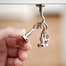 초강력 네오디움 자석 스텐 마그네틱 후크 걸이, 실버5개