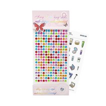 레디코 보석 스티커 세트 큐빅 비즈 입체 반짝이 소지품 꾸미기 재료 하트 알파벳 숫자 다꾸 공주 크리스탈 만들기, 원형(사은품증정)