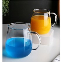 항아리 내열유리 머그컵 2size 심플 홈카페 유리컵, 600ml*4개