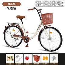 여성자전거 생활 출퇴근 로드 자전거 바구니 클래식, 상세페이지 참조, A옵션, 상세페이지 참조