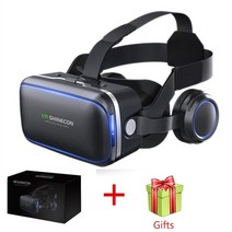 오리지널 VR Shinecon 6.0 헤드셋 버전 가상 현실 3D 안경 헬멧 스마트폰 풀 패키지 컨트롤러, 협력사, 번들 2