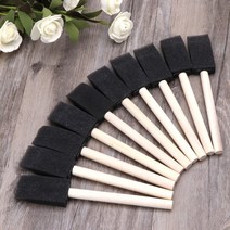 붓 페인트 미술 세필 수채화 아크릴 서예 10pcs 스폰지 브러시 나무 손잡이 오일 얼룩 아트 공예 그림 그리기, 검은색