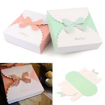 접이식 리본 선물상자 그린 종이데코박스 예쁜선물상자, 핑크