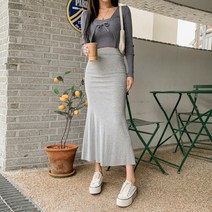 네쥬 여성 봄 여름 밴딩 데일리 슬림핏 치마 롱스커트