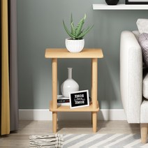 북유럽풍 엔틱 화이트 원목 2단 거실 미니 싱글족 견고한 침대 협탁, 원목 S