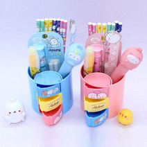 몰랑이 서랍꽂이 문구세트 유치원 졸업입학 학용품, 핑크