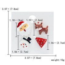 유행 크리스마스 브로치 세트 종이 카드 산타 클로스 목발 엘크 아크릴 눈사람 모자 크리스마스 브로치 배지 핀 여성용