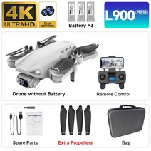 드론낚시 수중드론 농업용드론 프로페셔널 L900 프로 SE & 맥스 드론 2023 4K 5G GPS HD 카메라, 18 SE Gray 4K 3B