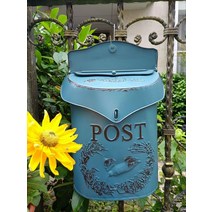 우체통 미국 상자 금속 벽 마운트 우편함 수제 사서함 홈 정원, 06 Light Blue
