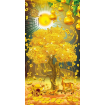 현관 사무실 돈들어오는 금전수 그림 보석십자수 재료, 50x100cm