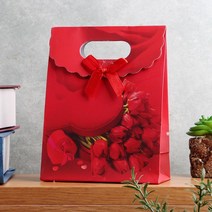 화장품 포장 선물백 화사한 빨간 장미 업소 가게 인형 속옷 심플 패션잡화
