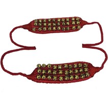 춤추는 Ghungroo Kathak Bells 발목 벨 레드 소프트 패드 쌍 3줄 권그로오 3030 카택 댄스 쿵루 황동 14 NO. 클래식 댄서용 바라트야마 음악 USA 미국