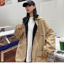 대비 양면 재킷 여성 후드 남자 친구 겉옷 레트로 야구 느슨한 하라주쿠 카고 코트
