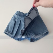 아동복 한국 스타일 여름 패션 새로운 서양식 데님 주름 치마 바지