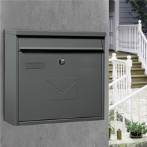 펜션 전원주택 야외 우편함좋은 방패 MAILBOX 우편함 대형 유럽 빌라 우편함 우체통, 113 다크 그레이