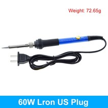 새로운 조정 가능한 온도 전기 납땜 인두 220V 60W 용접 솔더 재 작업 역 열 연필 팁 수리 도구, 02 60W Lron US Plug