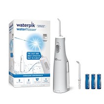 워터구강세정기 물 치실 구강 세정기 워터 플로서 치아용 물세정기 waterpik 물 배터리 작동식 앰프 여행용 집 흰색 wf 02