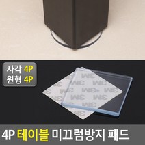 테이블 미끄럼방지 바닥 보호 패드 4P, 원형, 원형