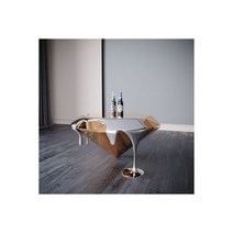 라탄테이블 테라스 베란다 야외용 카페 테이블 모던 럭셔리 유리 스틸 커피 테이블 이탈리아 자연 불규칙한 커피 테이블 거실 장식 디자인 메사 홈 가구, 100x48cm12