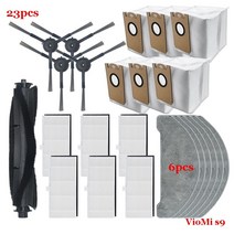 물 탱크 먼지 상자 메인/사이드 브러시 Hepa 필터 봉투 걸레 천 액세서리 VioMi s9 로봇 진공 청소기 예비 부품 물탱크 더스트 박스 헤파, [15] 10pcs