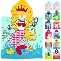 유아 비치 가운 KC인증 후드 타올 기획전 아동 목욕 어린이 샤워 바캉스 타월, 09_유아 비치 타올 후드가운 (인어공주), 1개