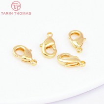 주얼리DIY세트 주얼리메이커 고급케이스 3475 10MM 12MM 15MM 24K 금색 도금 황동 랍스터 걸쇠 연결 보석 액세서리 20 개