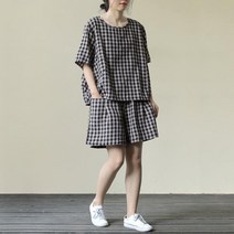 JS0374 여자 여름 고퀄 코튼 린넨 마 쉬폰 면혼방 반팔 티 셔츠 반바지 팬츠 상하세트 투피스 2종 캐주얼 데일리룩