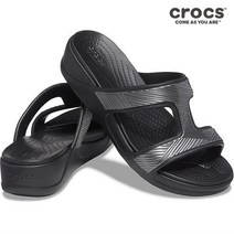[크록스] 여성 몬터레이 메탈릭 슬립온 웨지 / 207144-001 블랙 / Crocs M