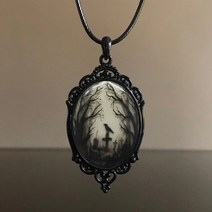 고딕 까마귀 숲 매력 목걸이 크로스 크로우 펜던트 목걸이 신비한 마녀 쥬얼리 선물 액세서리 로프 체인 고스 크로우 초커