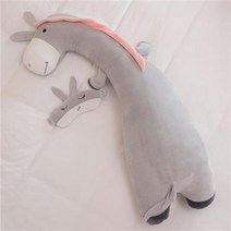 귀여운 동물 바디필로우 동물수면안대 긴 동물인형 수면인형 안고자는 큰인형쿠션 안대포함, 그레이 당나귀