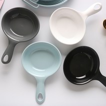 손잡이 앞접시 먹방 유투버 캠핑 접시, 앞접시(블랙), 1개