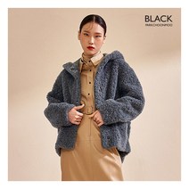 [박춘무블랙] (박춘무 블랙) 22FW 컬링 호주 양모 후드 하프코트