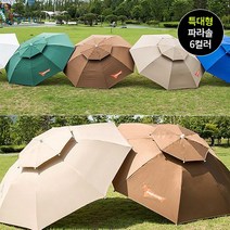 튼튼한 킹 특대형 팔각 파라솔 6컬러 2.7M 카페 펜션 정원 야외 옥상 식당 캠핑 전원주택 편의점 휴대용 감성파라솔 방수 그늘막 2단 폴딩 고정식파라솔, 지름 2.7M, 브라운 (BROWN)