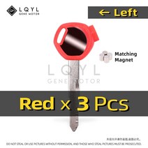 바이크 오토바이 블랭크 키 혼다 호환 스쿠터용 언컷 교체 자석 도난 방지 잠금 Zoomer DIO Z4 Z125 SCR100, 06 3피스 Red Left