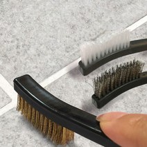 도매공간 타일청소 물때 SM 나일론 W79ECD9 곰팡이제거 줄눈청소용품 스틸와이어 3종세트 욕실타일 브러쉬 브라스