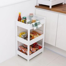 작은집인테리어 협탁정리함 3단트롤리 베이커리선반 세탁실수납장 과자진열대 빵케이스, 그레이, 1개